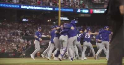 View of the Rangers winning the World Series from the field!