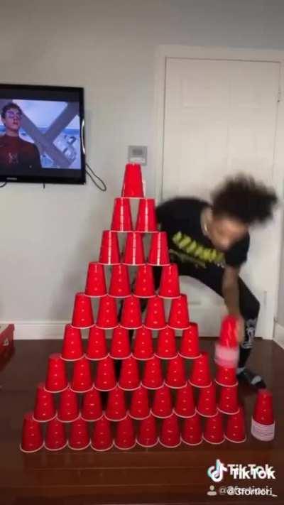 Fluent cup stacking (not mine)