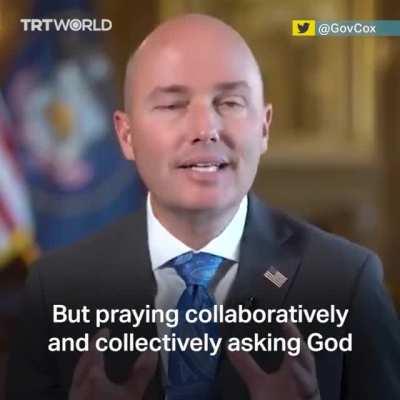 As a solution for water scarcity Utah governor Spencer Cox asks for a prayer.