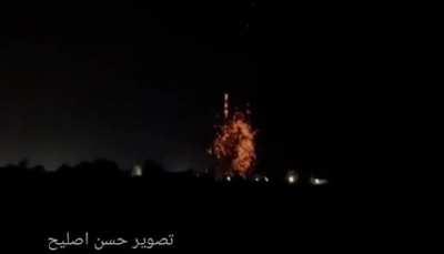 [modern] in response to rockets shot at Israel, IDF airstrike blows up a Hamas naval force facility. Rocket munitions are visibly set ablaze from the strike. Last night.