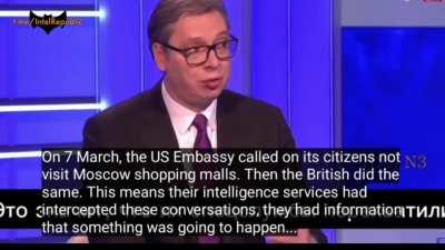 ⚡️🇷🇸WEST KNEW MOSCOW &quot;CONCERT&quot; TERROR PLANS - Serbian President Vucic reminds U.S. specifically warned own citizens about terror attack in Moscow &quot;concert&quot;.

