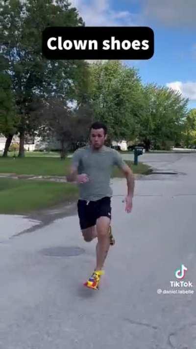 Sprinting in different types of footwear