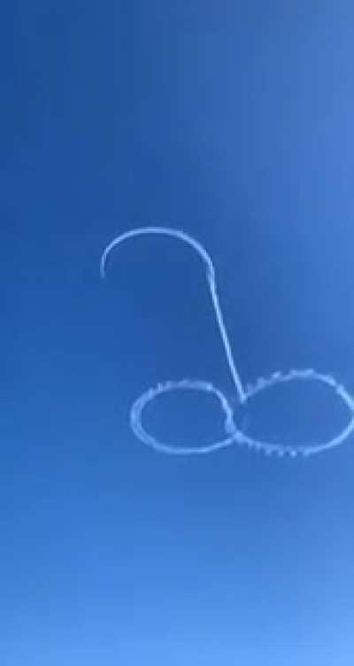 Man draws giant sky penis