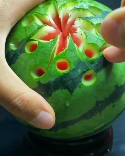 Intricate Melon Carving