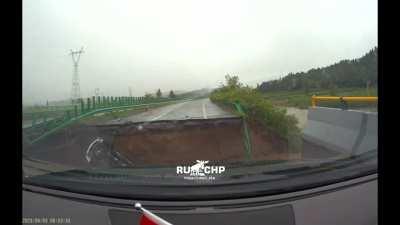 Bad weather in China leads to severe road damages