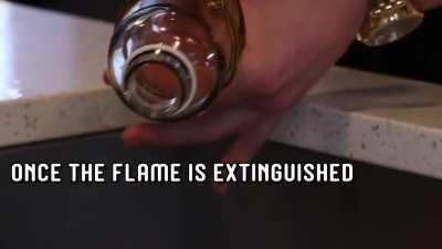 Repurposed glass bottle
