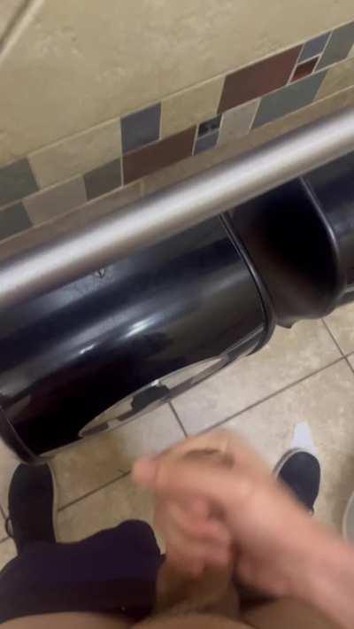 First cum tag- uncut cock cums in public gas station stall [25]