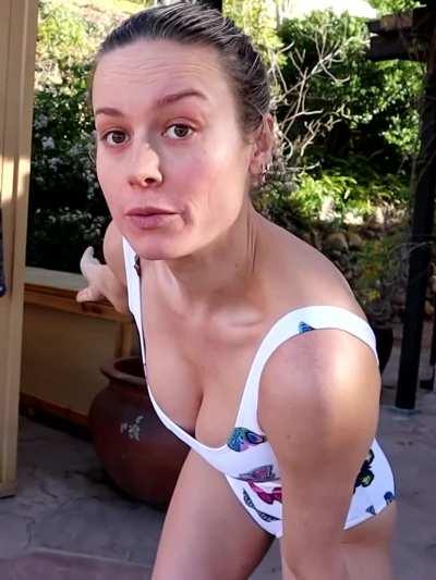 Brie Larson in a swimsuit in her new video