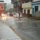 WCGW showering in the middle of the street