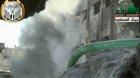 FSA fighters engage an SAA occupied building with a B-10 recoilless rifle - Damascus - 10/7/2013