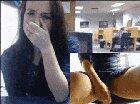 Girl Masturbing in a public library