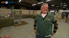 Chicken farmer laughs like a chicken