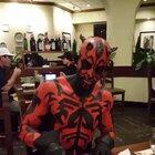 Darth Maul giving in to the darkside of the cheesecake