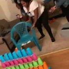 WCGW Trying to jump over a stack of cups