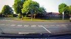 Impatient douchebag at pedestrian crossing. Heroic pedestrian