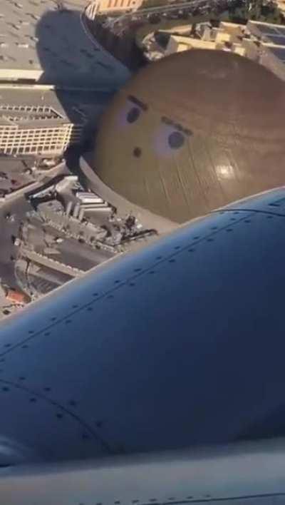 Las Vegas Sphere looks at Plane