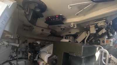 This is what it looks like working from the inside of a Leopard-2 tank on a Russian tank in the Zaporizhzhia direction.