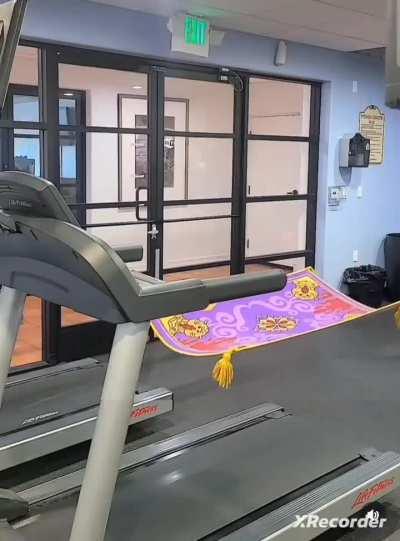 Disney characters using a treadmill