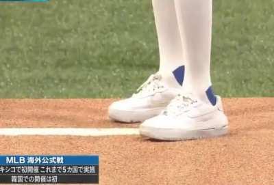 First pitch for the Dodgers game in Korea