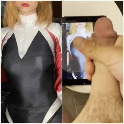 jerking off to sexy cosplay girl