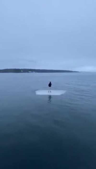 Floating away on an iceberg