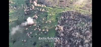 Visible enemy drone footage with direct hits
