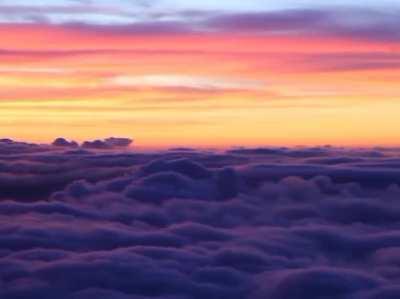 Sunset above the clouds, Haleakala National Park, Maui