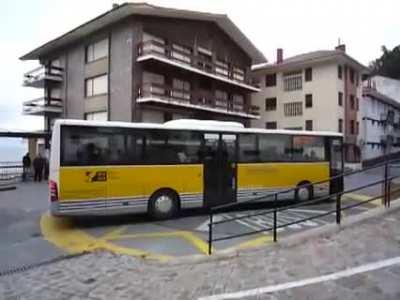 If the bus can't turn, the street will. Vizcaya, Spain.