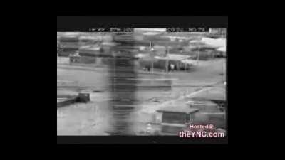 A Kiowa Attack Helicopter observes insurgents placing an IED and engages them with a Hellfire Missile in Iraq. (Date Unknown)