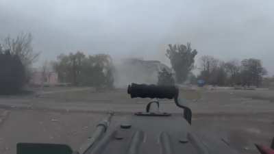 Ukrainian gunner firing at Russian positions in Sontsivka. November 2024