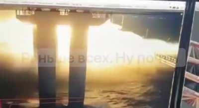 Video of the explosion on the Crimean Bridge.