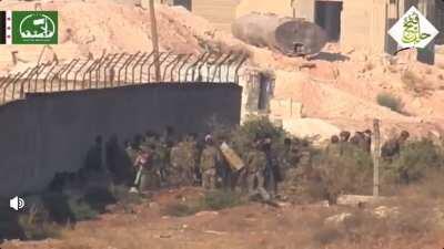 FSA fighters fire 5 9K111 Fagot missiles at 5 groups of SAA infantrymen along the infamous 