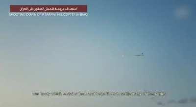 Islamic state taking down a safawi heli with an Chinese MANPADS in iraq