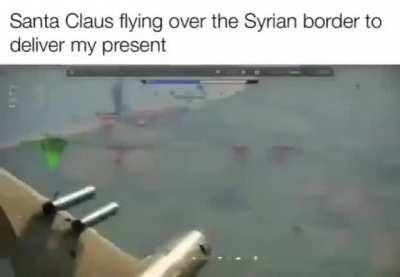 Santa evitando las defensas de la frontera de Siria