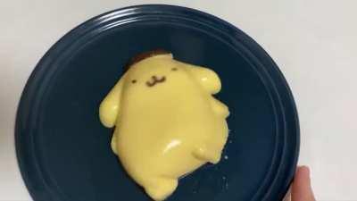 Custard pudding in the shape of Pudding Dog/Pompompurin