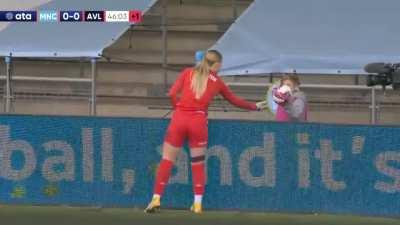 Little ball boy refuses to give ball to Aston Villa Women's goalkeeper