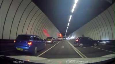 Attempting a 3 point turn whilst driving through a tunnel