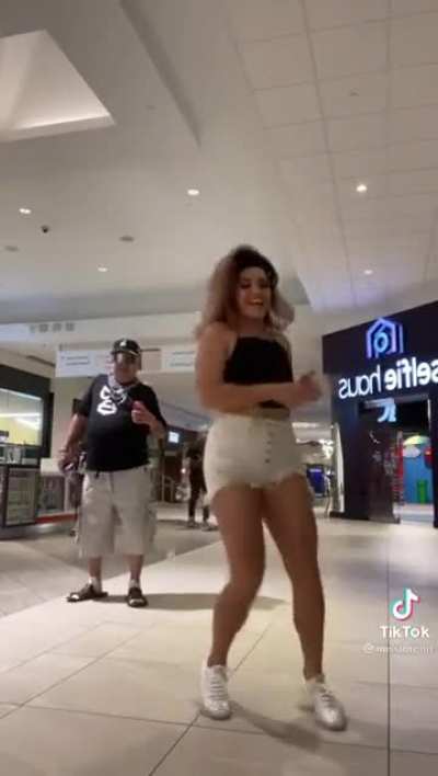 Dancing smack in the middle of the mall