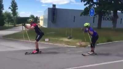 Nothing like a sunny day for some roller skiing