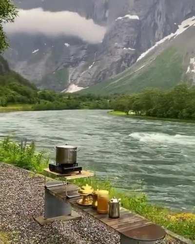 Camping in Stryn, Norway.