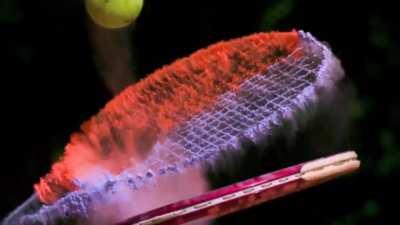 Slow Motion: Dust on Tennis Racket