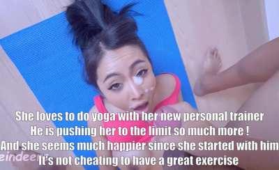 She is just doing yoga