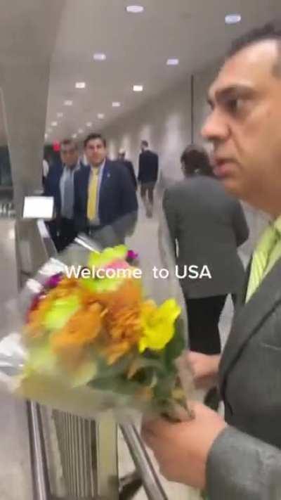 Pakistan's finance minister and his entourage at a US airport