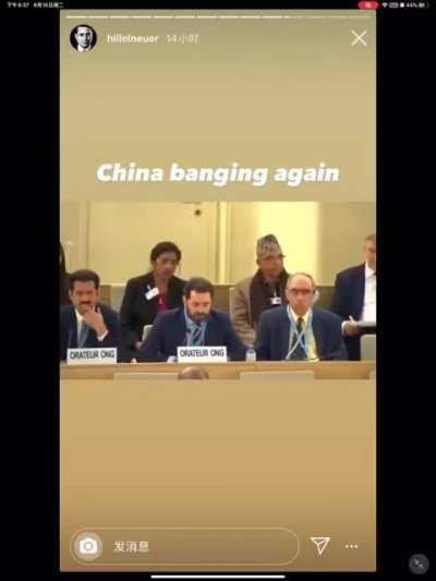 China's delegates to the UN throws tantrum by banging the table to interrupt criticisms over the treatment of Uighurs