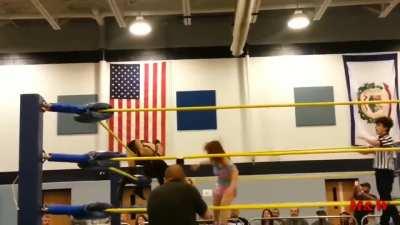 Gail Kim crotched on the turnbuckle by Sumie Sakai