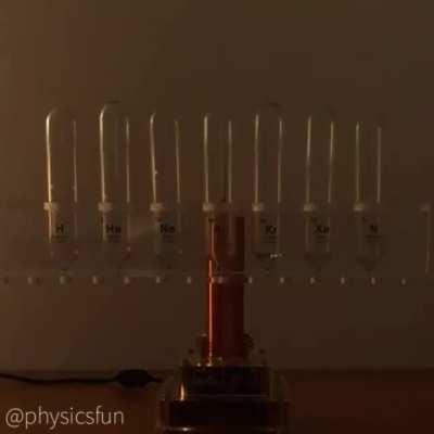 Elemental Gases in front of a Tesla coil