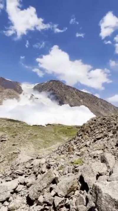 Caught in an avalanche two days ago in Kyrgyzstan, everyone survived.