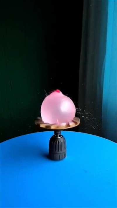 This water balloon popping on the wheel turned out more satisfying than I expected