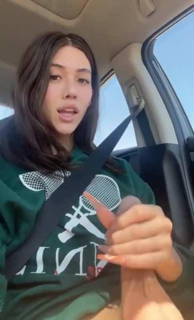 Yuna masturbates in her car