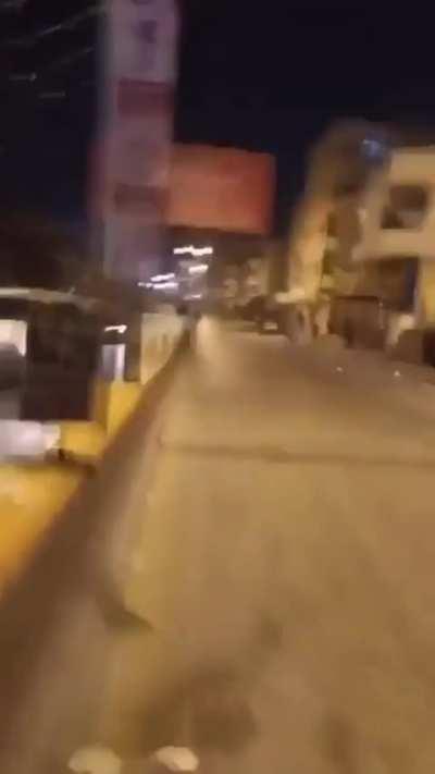 Fighting at Qalandiya checkpoint, near Jerusalem 